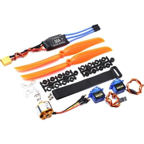 A2212 1400KV Brushless Motor 30A ESC XT60 Plug SG90 9G Mini Servo 8060 Propeller for RC Fixed Wing Plane Helicopter