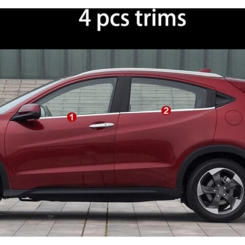 Stainless steel car window trims for honda hrv honda vezel 2015 2016 2017 2018