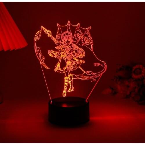 Genshin Impact Night Light Only Acrylic Board Zero Two Anime Figure Game Lamp Indoor Room Illusion Party Decor Indie Kids Gift