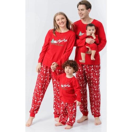 2021 New Family Matching Outfits Clothes Christmas Home Sleeping Suits Sleepwear For Women Girls Kid Parents-Child Baby Men