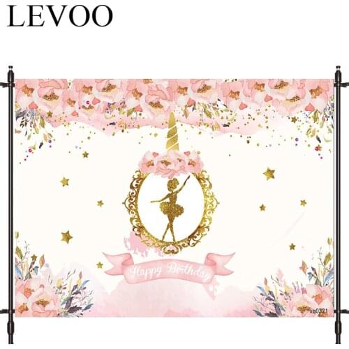 LEVOO New Photo Backdrop Ballet Unicorn Flower Birthday Princess Background Nature Photocall Photo Studio Shoot Prop