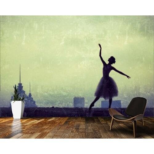Papel de parede Woman dancing ballet art retro 3d wallpaper,living room tv wall bedroom wall papers home decor bar mural
