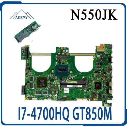 Send board+N550JK Motherboard I7-4700 GT850 For Asus N550J N550JK N550JV Q550J N550JX Laptop motherboard N550JK G550JK Mainboard
