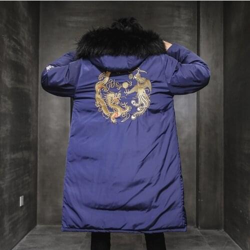 2019 Retro Long Sleeve Parkas Men Winter Jacket Warm Oversized Coat Hip-Pop Printing Hooded Long Jackets For Men Plus 5Xl KK3276