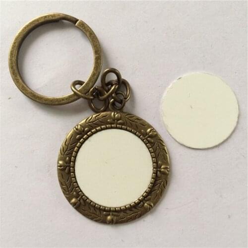 Blank keychains for sublimation retro vintage metal Rose pattern key ring jewelry thermal transfer printing wholesale A4133