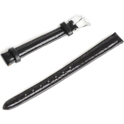 Brand new and high quality Replace 14mm Genuine Leather Watchband Black Color Watch Strap Accessories Watch
