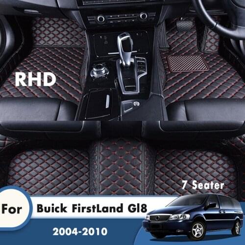 RHD Custom Car Floor Mats For Buick FirstLand Gl8 2010 2009 2008 2007 2006 2005 2004 7 Seater Carpets Styling Car Accessories