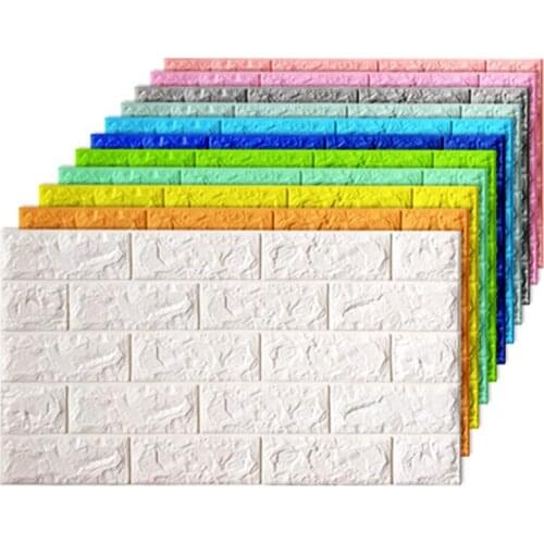 70x38cm 3D Wall Stickers Self Adhesive Foam Brick Room Decor DIY 3D Wallpaper Wall Decor Living Wall Sticker for Kids Room