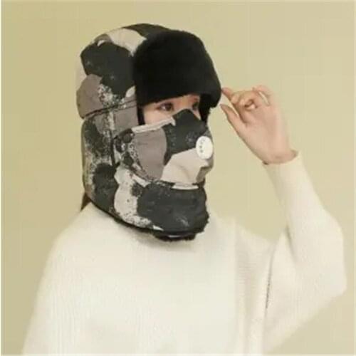 Hat Men and Women Winter Leifeng Cap Winter Cold-Proof Cycling Earmuffs Windproof Thermal Cotton Hat