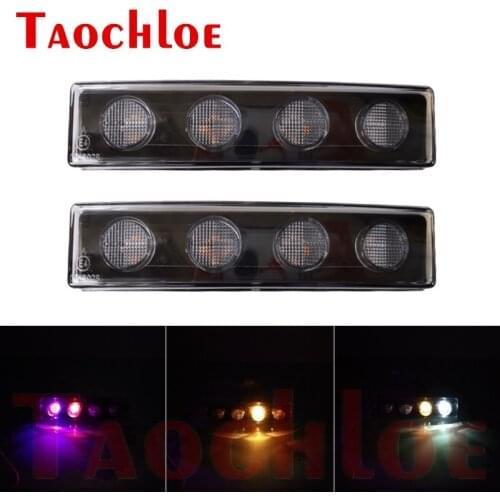 2Pcs 24V Purple Red White Amber Sun Visor Lights For Scania Heavy Truck Fog Lamp Clearance Light Water Flowing Signal Lamps