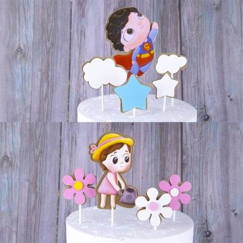Wedding cake topper personality universe super boy labor girl DIY cake decoration supplies baby bath products cute gift