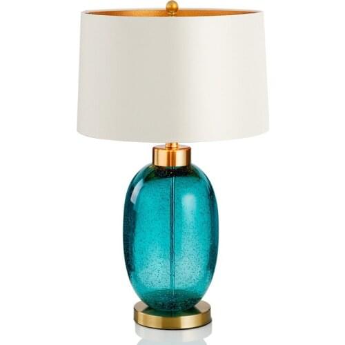 Light Luxury Post-Modern Simple Soft Model Room Table Lamp American Glass Hotel Living Room Bedroom Study Bedside Lamp