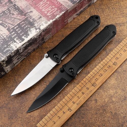 Flat head tactical folding knife 440C sharp blade stainless steel nylon fiberglass handle camping hunting EDC self-defense tool