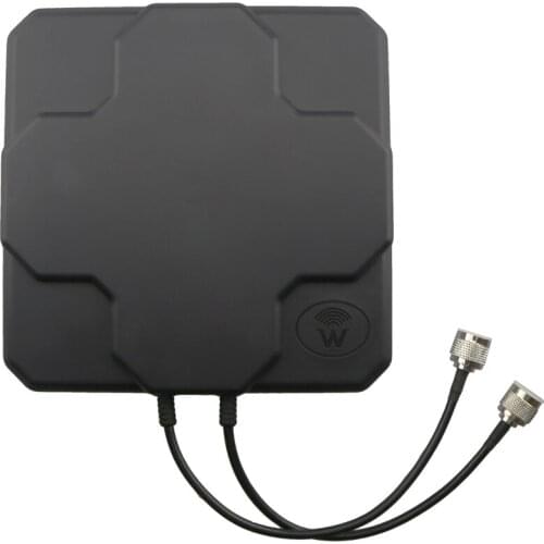 Dual N Male Broadband Antenna Booster Signal Amplifier for 4G LTE Mobile Black