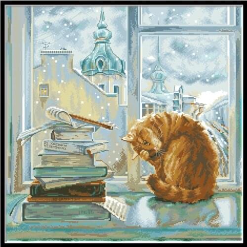 Early Winter Morning Cross Stitch Patterns Embroidery Kits Printed Canvas 11CT 14CT DIY Handmade Needlework Home Decor Paintings