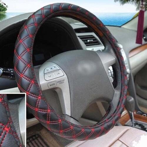 High-end line set of red and black classical Microfiber leather steering wheel covers, four seasons to car handlebar grip cover