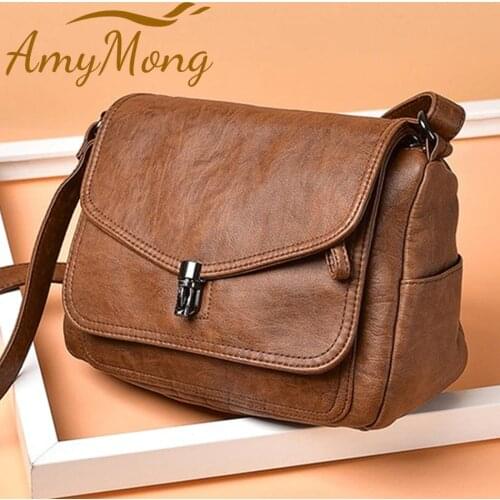 Women Fashion High Quality Leather Handbag Purses Female Retro Shoulder Crossbody Messenger Bag Luxury Designer Sac for Ladies