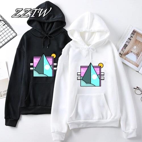 Retro Graphic Sweatshirts Women Autumn Winter O Neck Long Sleeve Cotton Pullover Causal Vintage Hoodies Tops black hoodies