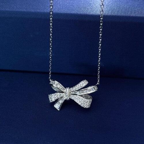 Vintage Luxury Necklaces Pendants For Women Fine Jewelry Ladies Diamond Pendant S925 Silver Female Necklace Gift Wholesale