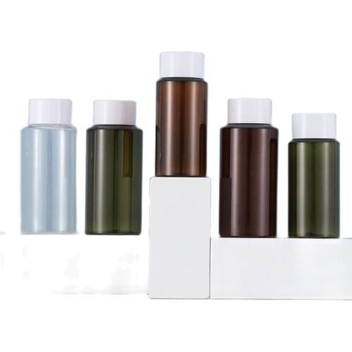 100ml BROWN/GREEN PET BOTTLE FOR toilet water /lotion/emulsion/serum/shampoo/skin care/ plastic stopper cosmetic packing