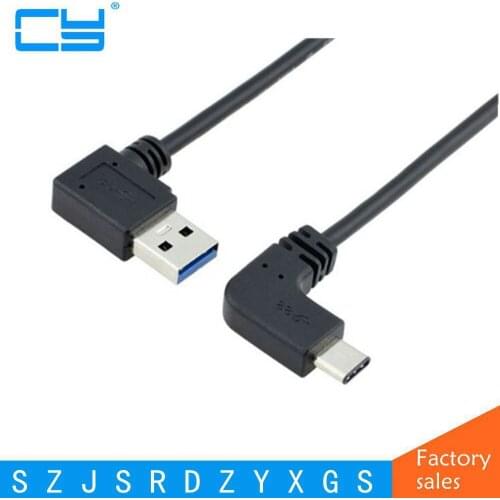 5Gbps 5V 2A USB 3.0 to USB 3.1 USB-C Type C Cable 1m 3ft 90 Degree Left & Right Angled For Type-C Type-c devices Tablet PC HDD