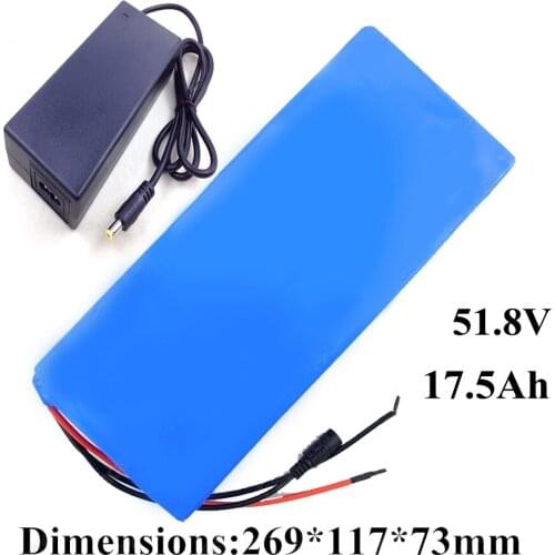 51.8v 17.5ah lithium battery pack batterie lithium 52v 17.5Ah li-ion for ebike electric bicycle battery 52v + 58.8v 2A charger