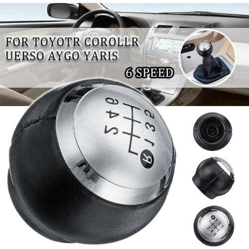 6 Speed Gear Shift Knob Lever Shifter Stick Handball PU Leather For Toyota Corolla Verso Auris Aygo Rav4 Avensis Yaris