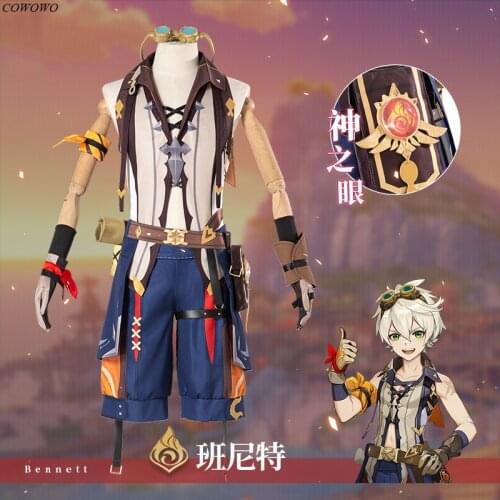 Anime! Genshin Impact Bennett Mondstadt Game Suit Gorgeous Uniform Cosplay Costume Halloween Party Outfit For Men 2021 NEW