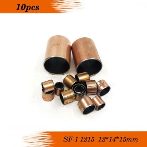 Free shipping 10Pcs SF1 SF-1 10pcs 1215 12*14*15 Self Lubricating Composite Bearing Bushing Sleeve 12x14x15mm sliding bearing