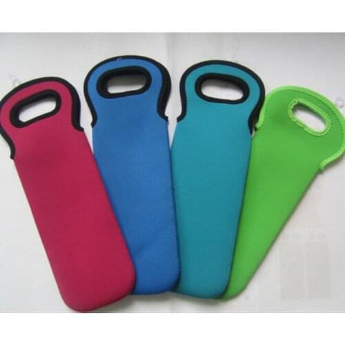 Free Shipping! Customized Imprint Neoprene One Single Wine Champagne Bottle Cooler Bag