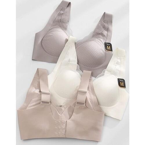 Latex Underwear Bras for Women Plus Size M-XXL Push Up Bralette Seamless Bra Top Comfort Cooling Gathers Shock-Proof Pad