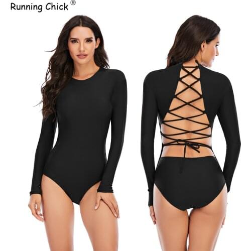 One piece long sleeve surfsuit sunscreen female swimsuit hot spring diving suit