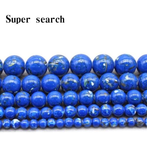 Factory Price Natural Stone Shell Navy Blue Round Loose Beads 15" Strand 4 6 8 10 12MM Pick Size For Jewelry Making Bracelet