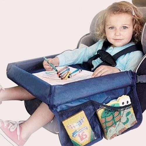 Car Seat Baby Tray Stroller Kids Toy Food Water Holder Desk Waterproof Children Portable Table For Car New Child Table Storage