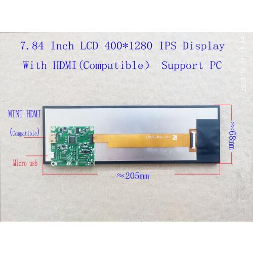 7.84 inch 8.8 Inch Long Strip HDMI Compatible 400*1280 480*1920 Second Monitor Case Aida64 Display CPU GPU Information Sub Displ