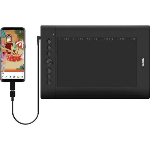Huion H610 PRO V2 8192 Levels Digital Tablet Graphics Drawing Tablet Battery-free Pen Tablet with OTG for PC/Android