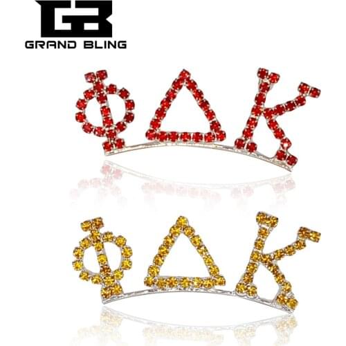 Crystal Greek Letter Pins "Phi Thelta Kapa" 2colors Available