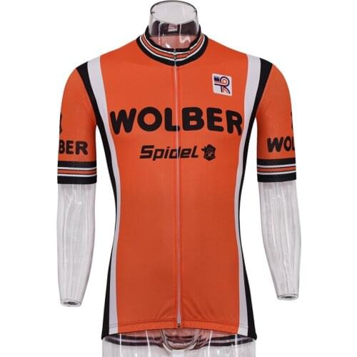 Hot Classic retro orange mens cycling jersey pro team racing MTB bicycle cycling clothing Maillot Ciclismo