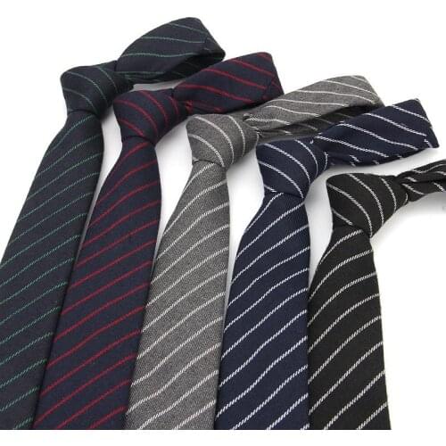 Linbaiway Mens Cotton Tie Striped Narrow Ties for Mens Business Formal Female Skinny Necktie Gravatas Para Homens Custom Logo