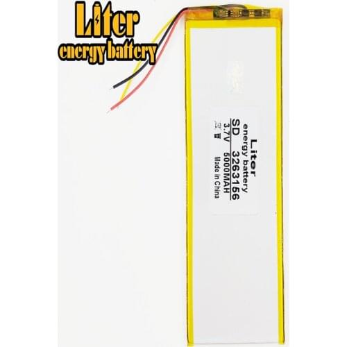 3 line 3263156 3.7V 5000mAh Rechargeable li Polymer Li-ion Battery For 8 inch 9inch Tablet PC CHUWI Hi8 hi8 pro xv8 DVD DVR