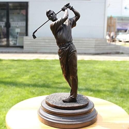 Male golf sports like bronze sculpture copper crafts business gift gift Home Furnishing decoration decoration