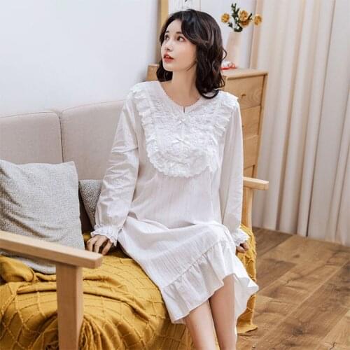 Soft Modal 2 Pieces Womens Robe Sets Spring Autumn Vintage Princess Gauze Long Sleepwear Girls Tiered Night Dress Home Wear