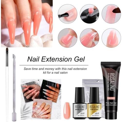 Poly Nail Gel Kit Nail Extension Gel Set Nail Art Starter Set for Nail Brush Quick Building Finger Extension Camouflage Nails