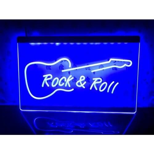 I303 Rock And Roll Guitar Music New Led Neon Light Sign