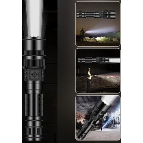 The Latest Flashlight T6 Strong Light Tactical Flashlight Outdoor Cycling Lighting Multi-function Usb Rechargeable Flashlight