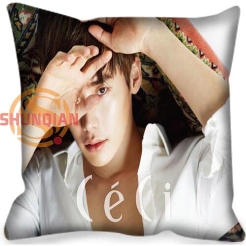 New Custom Lee Jong Suk Pillowcase Square Zipper Print Throw Pillowcase Cover Decorative Pillow Cover Satin Fabric Soft No Fade