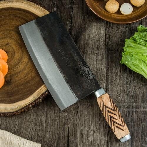 ZEMEN Butcher Knife Professional Chef Kitchen Knives Chopping Cutting Slicing Full Tang Handle Cutter Cleaver Kitchen Tool
