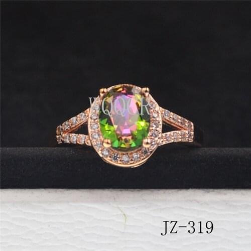 High Jewelry Adjustable Size Engagement Wedding Rings Cubic Zirconia Rose Gold CZ Stone Jewelry Gift for Women Wholesale C02