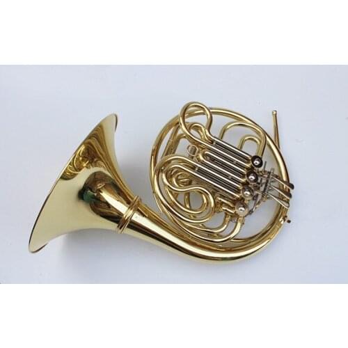 Professional Bach French horn B/f 4 key Gold Double Row Brass Body with mouthpiece Free Shipping