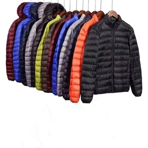 Plus 5X Men Down Jacket Autumn Winter For Men Boys Down Coat Light Down Jackets Men Warm Hooded Zipper Outerwear Clothing
